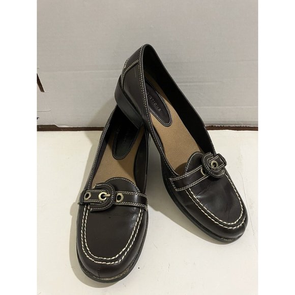 Predictions Women size 9.5 brown Buckle Accent Flats loafer Shoes - Picture 7 of 7